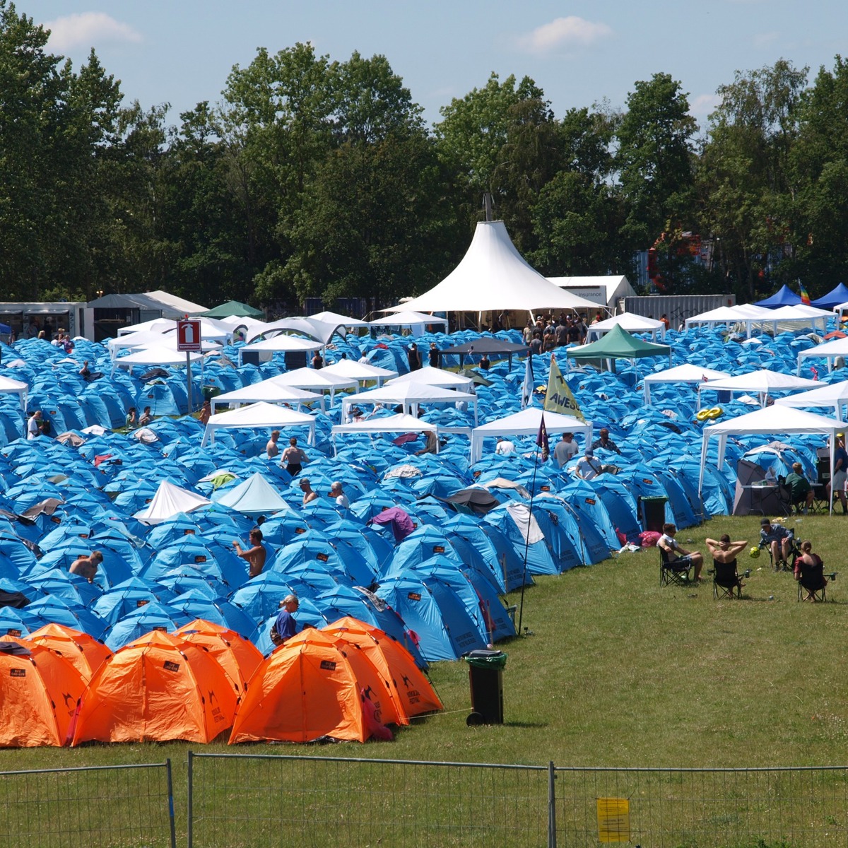 Tents in various colors